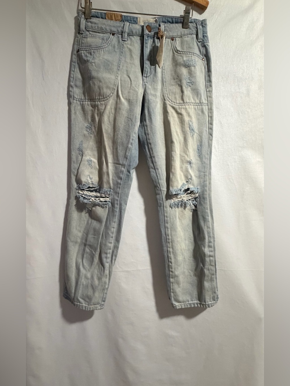 Rachel Roy Light Wash Distressed Boyfriend Jeans